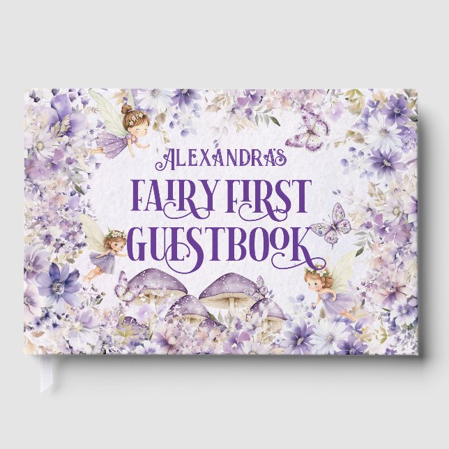 Libro De Visitas Purple Floral Fairy First (Anverso)