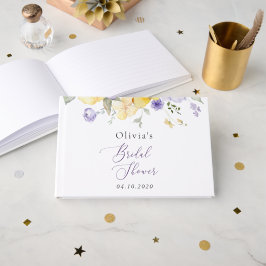 Libro De Visitas Purple Flowers, Yellow Flowers, Bridal Shower