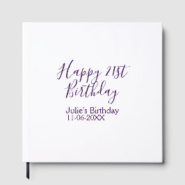 Libro De Visitas Purple happy 21st cumpleaños fecha Keychain