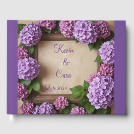 Libro De Visitas Púrpura Hydrangea Boda