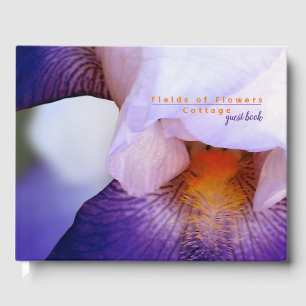 Libro De Visitas Púrpura Iris Floral Vacaciones Alquiler de Inviern