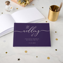 Libro De Visitas Púrpura Medianoche La Boda