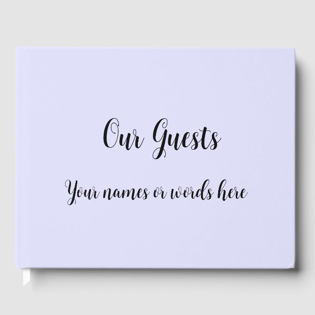 Libro De Visitas Púrpura Periwinkle Pastel (Anverso)