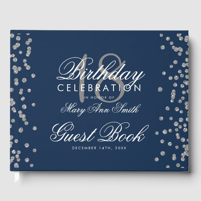 Libro De Visitas Purpurina de Confetti  del partido Silver 18 (Anverso)