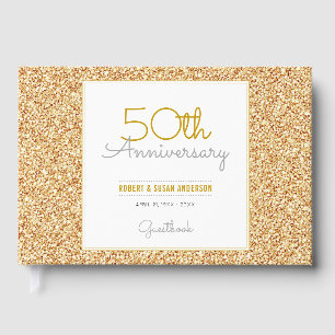 Libro De Visitas purpurina de Faux Gold de 50 años