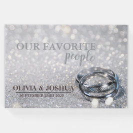 Libro De Visitas Purpurina Rings Guest Book | Bodas de lujo