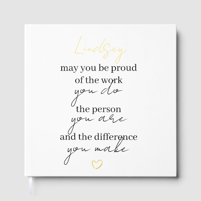 Libro De Visitas Que te sientas orgulloso del trabajo que te das la (Anverso)