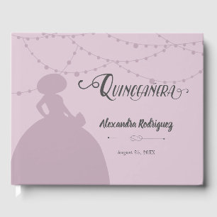 Libro De Visitas Quinceanera Charro Morado de Pluma Azucarada