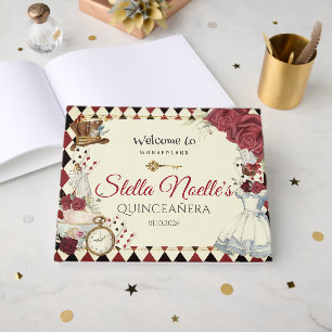 Libro De Visitas Quinceañera Cumpleaños Bridal Alice in Wonderland