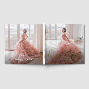 Libro De Visitas Quinceañera Front Back Photos Moderno Script De Mo