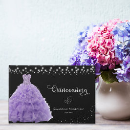 Libro De Visitas Quinceanera Negra Lt Purple Gown Light Photo