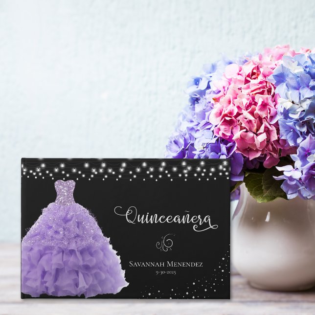 Libro De Visitas Quinceanera Negra Lt Purple Gown Light Photo (Subido por el creador)
