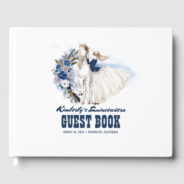 Libro De Visitas Quinceanera Western Country Guest Book (Anverso)