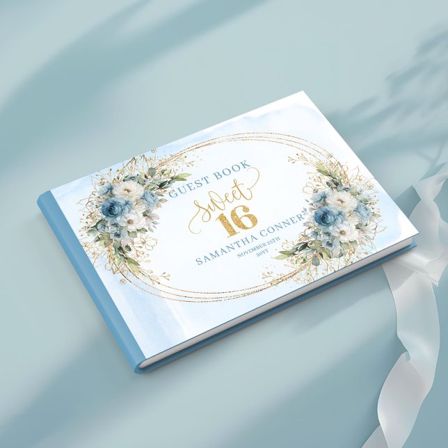 Libro De Visitas Radiant Dusty Blue Floral Sweet Sixteen Guest Book (Radiant Dusty Blue Floral Sweet Sixteen Guest Book)