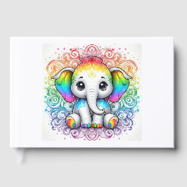 Libro De Visitas Rainbow baby elephant guest book