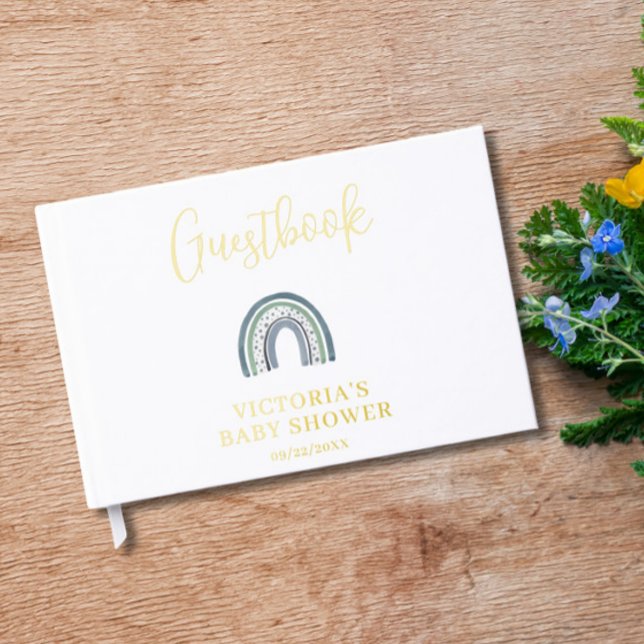 Libro De Visitas Rainbow Boy Baby Shower (Subido por el creador)