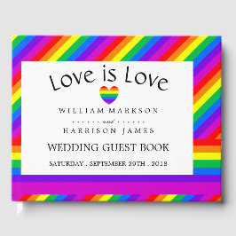 Libro De Visitas Rainbow Heart Love es Love Boda