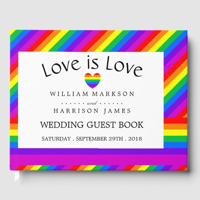 Libro De Visitas Rainbow Heart Love es Love Boda (Anverso)