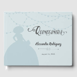 Libro De Visitas Rainy Day Blue Charro Silhouette Quinceanera