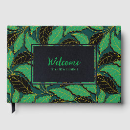 Libro De Visitas Ramas de líneas curvas deja G622 negro