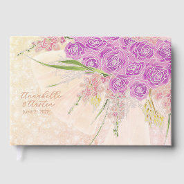 Libro De Visitas Ramo de lazo Sunset Rose Blush