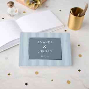 Libro De Visitas Rayas Azules Elegantes Con Estrellas