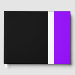 Libro De Visitas Rayas de borde blanco púrpura y ancha en negro