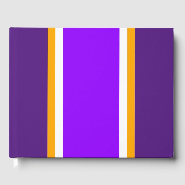 Libro De Visitas Rayas de Carreras amarillo blanco púrpura brillant (Anverso)