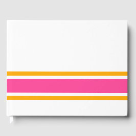 Libro De Visitas Rayas De Carreras De Borde Amarillo Luminoso En Bl