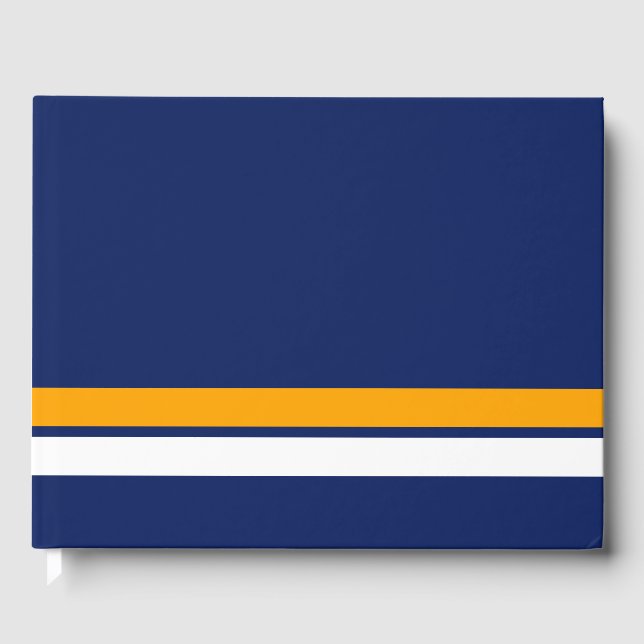 Libro De Visitas Rayas de Carreras del borde blanco amarillo y dive (Anverso)