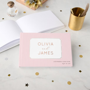 Libro De Visitas Rayas Rosadas Alegres Con Estrellas