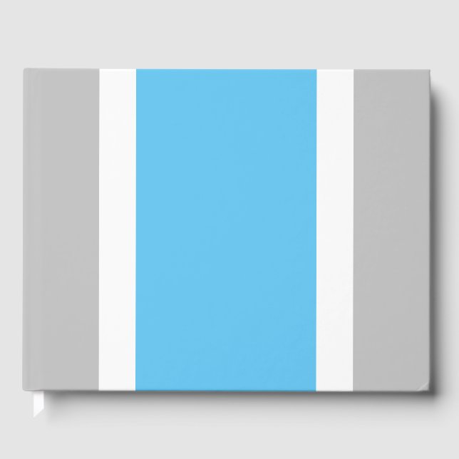 Libro De Visitas Rayos De Carreras Blanca Azul De Gran Cielo En Gri (Anverso)