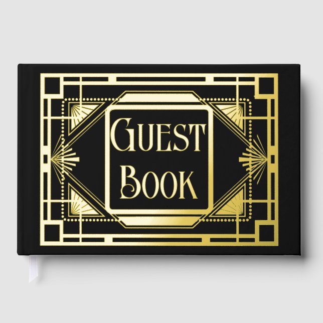 Libro De Visitas Real arte Relieve metalizado deco oro negro gatssb (Anverso)