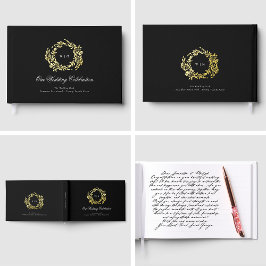 Libro De Visitas Real Gold Classic Elegant Wreath Boda