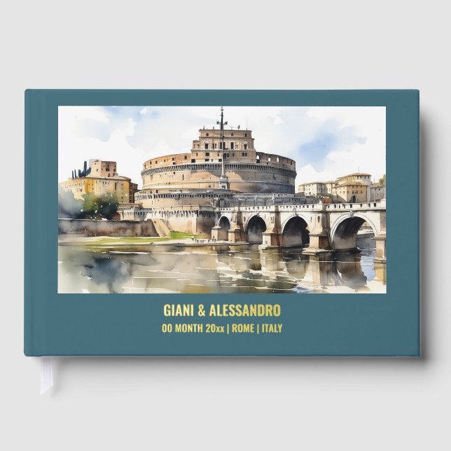 Libro De Visitas Real Relieve metalizado Castel Sant'Angelo Roma bo (Anverso)