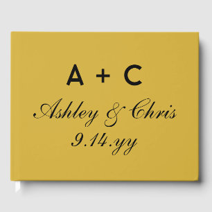 Libro De Visitas Recepción Gold Black Modern Personalized Wedding