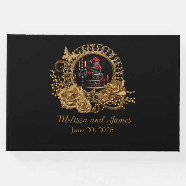 Libro De Visitas Recepción gótica de bodas románticas (Anverso)