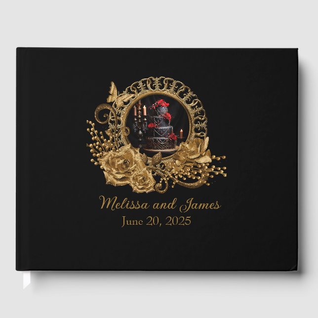 Libro De Visitas Recepción gótica de bodas románticas (Anverso)