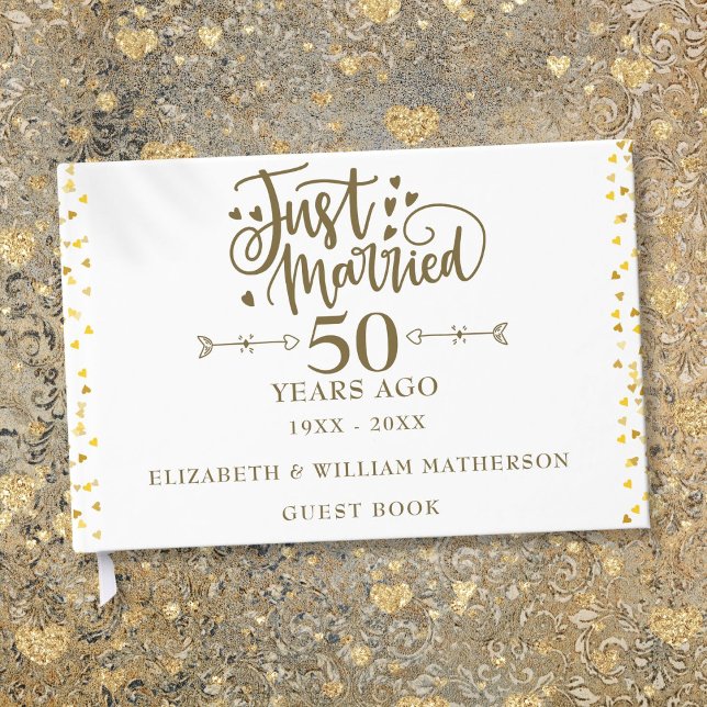 Libro De Visitas Recién Casados Aniversario de Bodas 50 (Just Married 50th Wedding Anniversary Guest Book)