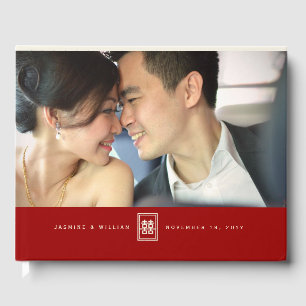 Libro De Visitas Rectángulo doble felicidad Boda chino clásico