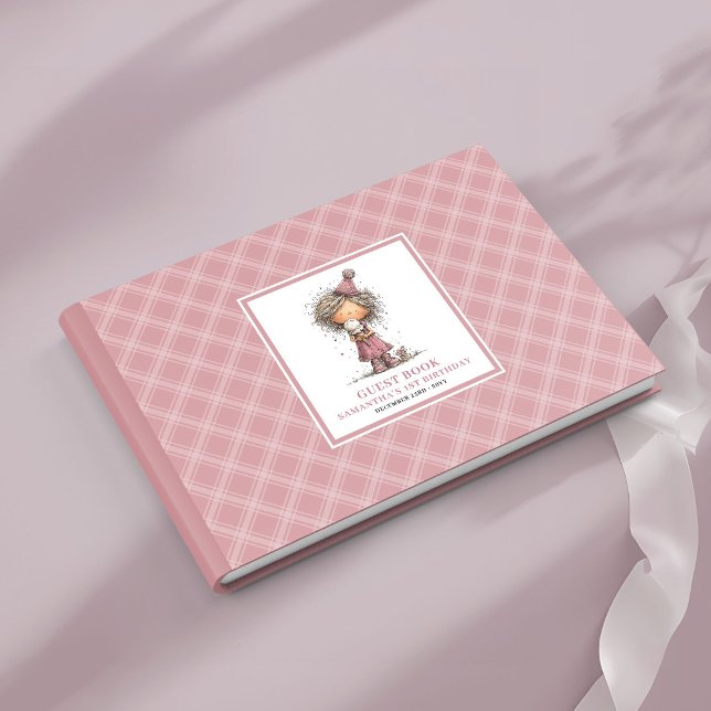 Libro De Visitas Recuerdo de cumpleaños número 10 para invitada con (Quirky whimsy girl 10th birthday keepsake guest book)