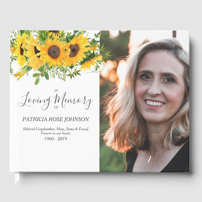 Libro De Visitas Recuerdo del funeral de Sunflower Photo Memorial (Anverso)
