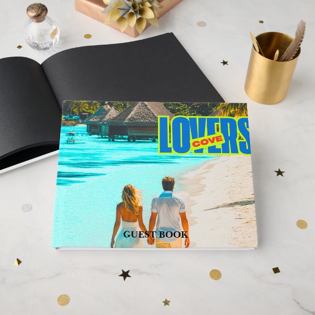 Libro De Visitas Recuerdo romántico elegante para bodas y celebraci (Anverso Abierto)