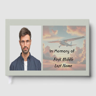 Libro De Visitas Recuerdos conmemorativos Avión piloto Atardecer