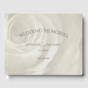 Libro De Visitas recuerdos de marfil florales y elegantes invitados