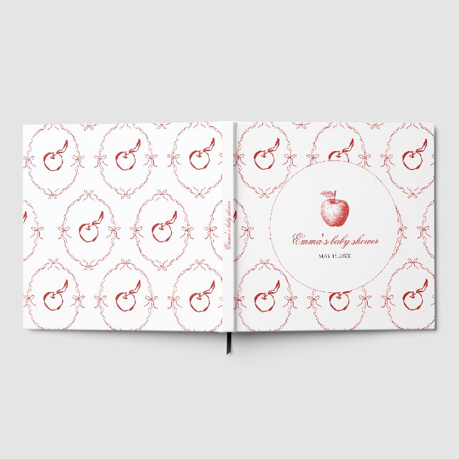 Libro De Visitas Red Apple Baby Shower Guest Book (Lleno)