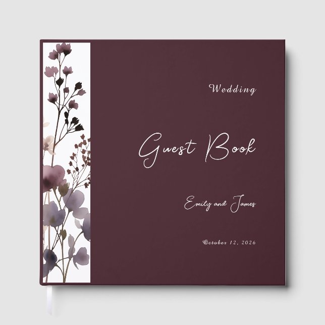 Libro De Visitas Red Blush Floral Wedding Elegant (Anverso)