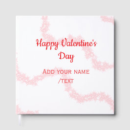 Libro De Visitas Red glitter lines happy Valentine's day spiral nam