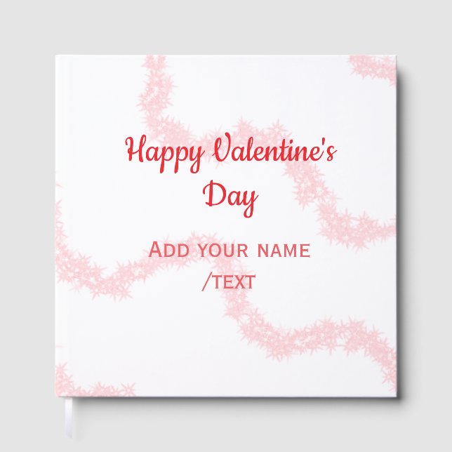 Libro De Visitas Red glitter lines happy Valentine's day spiral nam (Anverso)