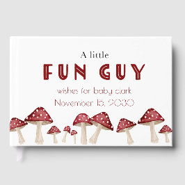 Libro De Visitas Red Mushroom Little Fun Guy Woodland Baby Shower